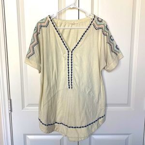 Boho style tunic - ivory/navy/pink - M - ILLA ILLA brand